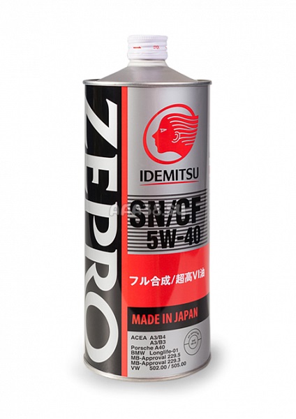 1849001 IDEMITSU Моторное масло Idemitsu ZEPRO EURO SPEC SN/CF 5W-40 1л