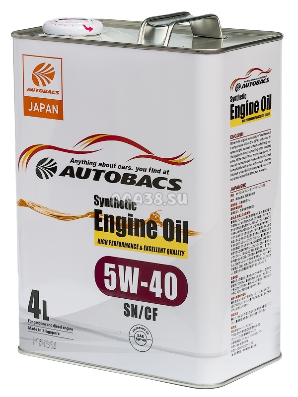 A00032066 AUTOBACS Моторное масло Autobacs Synthetic Engine Oil 5W-40 SN/GF-5 4л